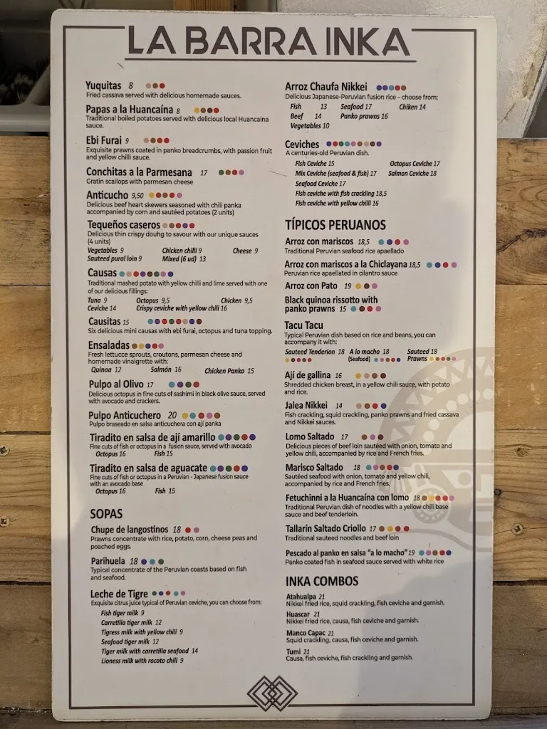 Menu_La Barra Inka_Málaga_image_4