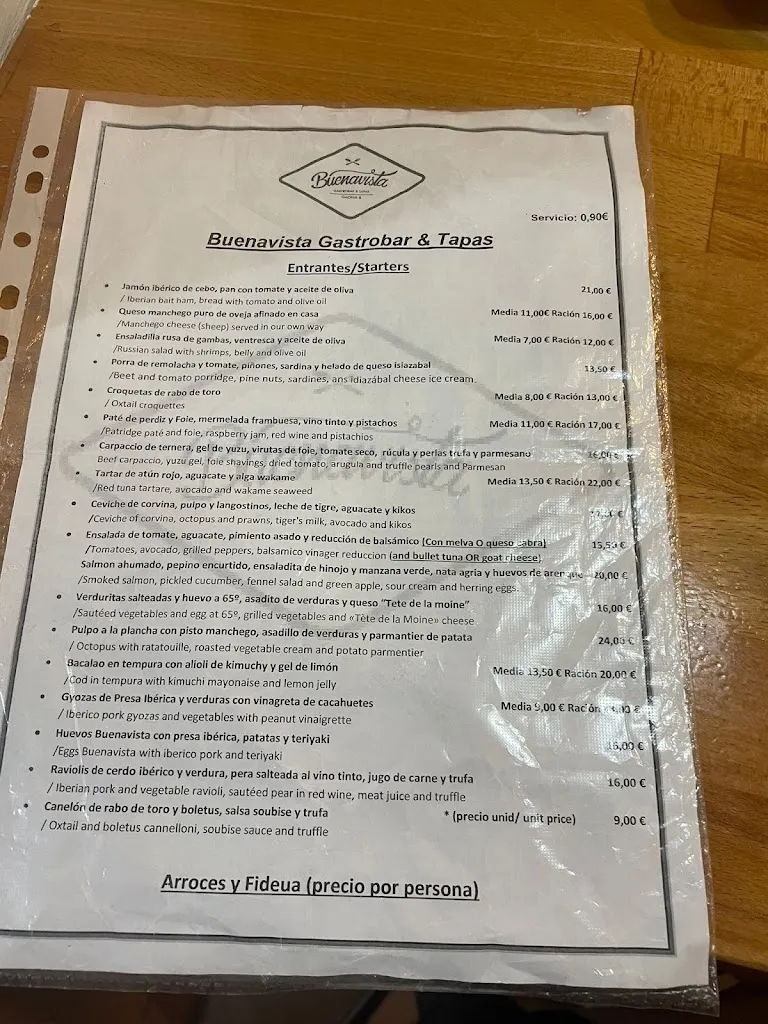Menu_Buenavista Gastrobar & Tapas_Málaga_image_2