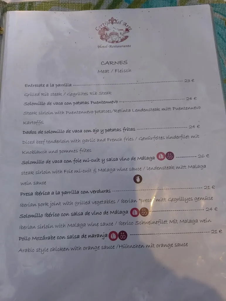 Menu_Restaurante @ Cortijo del Arte_Pizarra_image_1