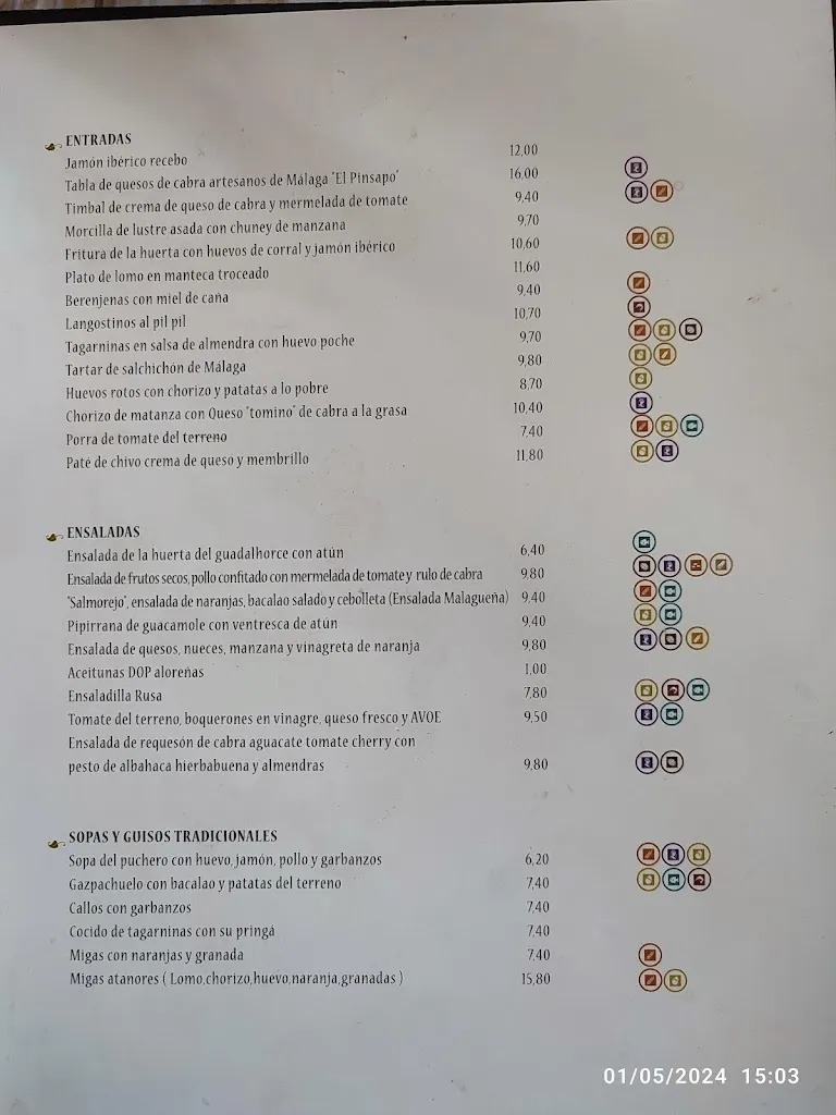 Menu_Restaurante Venta Los Atanores_Valle de Abdalajís_image_1