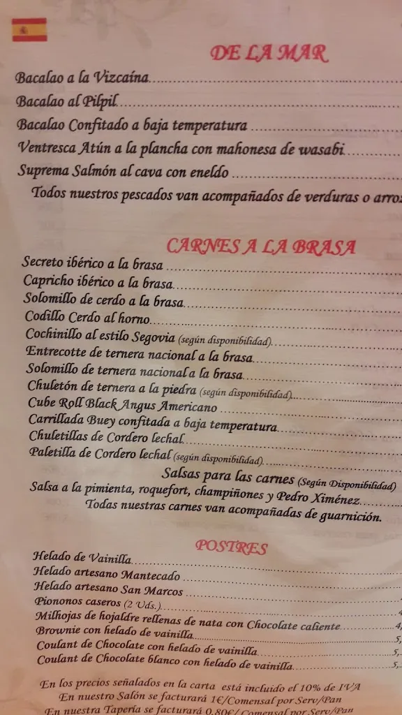 Menu_Restaurante asador La Sastrería_Vélez-Málaga_image_1