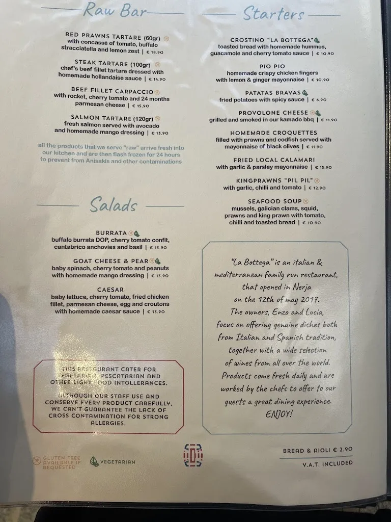 Menu_La Bottega Food & Wine_Nerja_immagine_1