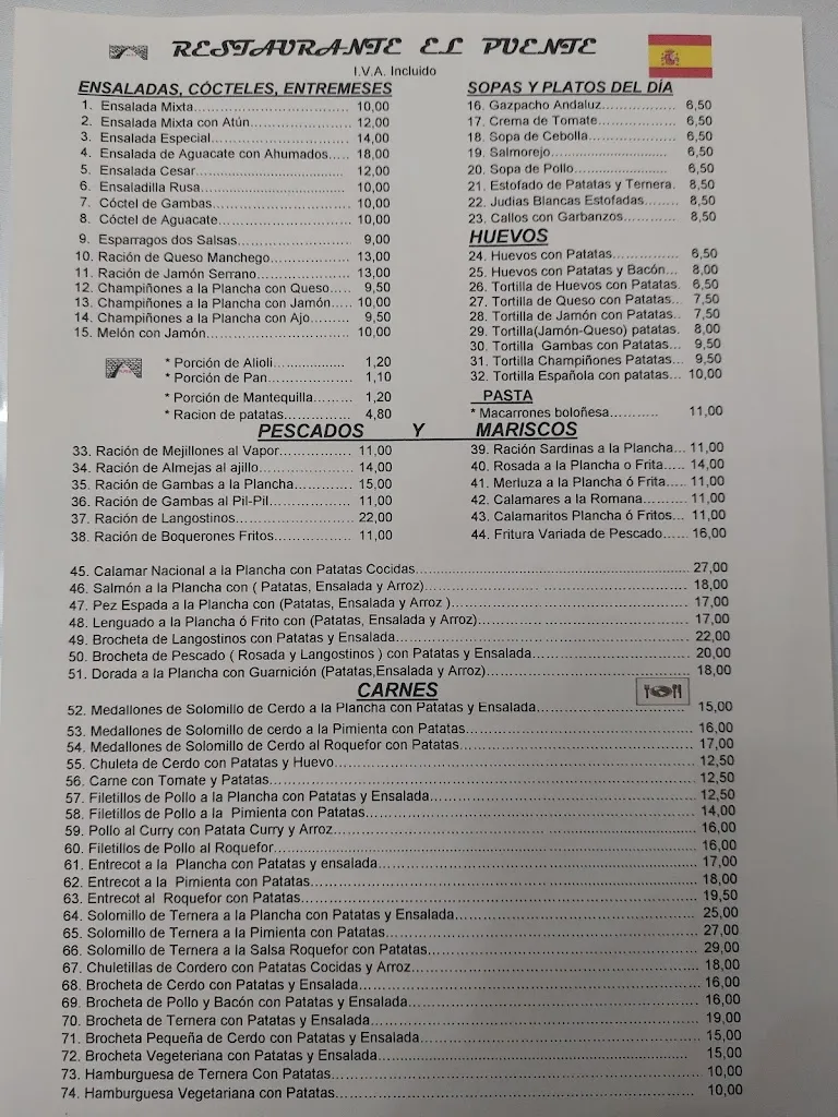 Menu_Restaurante El PUENTE_Nerja_image_4