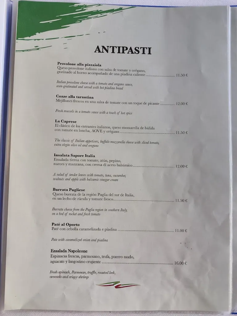 Menu_Sapore Nerja - Ristorante italiano_Nerja_image_2