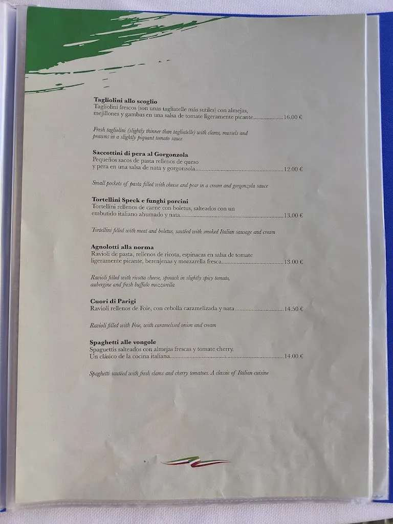 Menu_Sapore Nerja - Ristorante italiano_Nerja_image_3