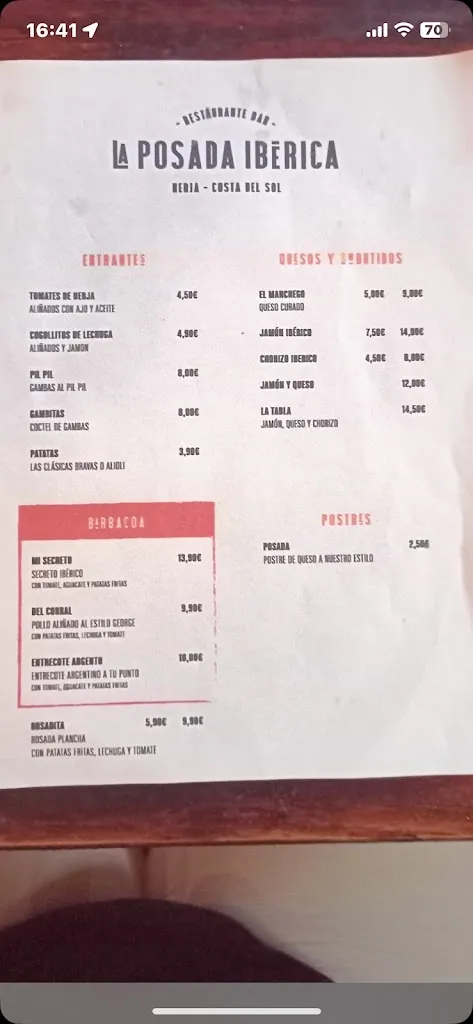 Menu_La Posada Ibérica_Nerja_image_3