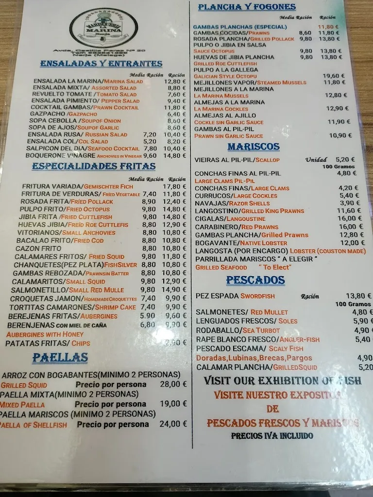 Menu_La Marina Marisqueria_Nerja_image_3