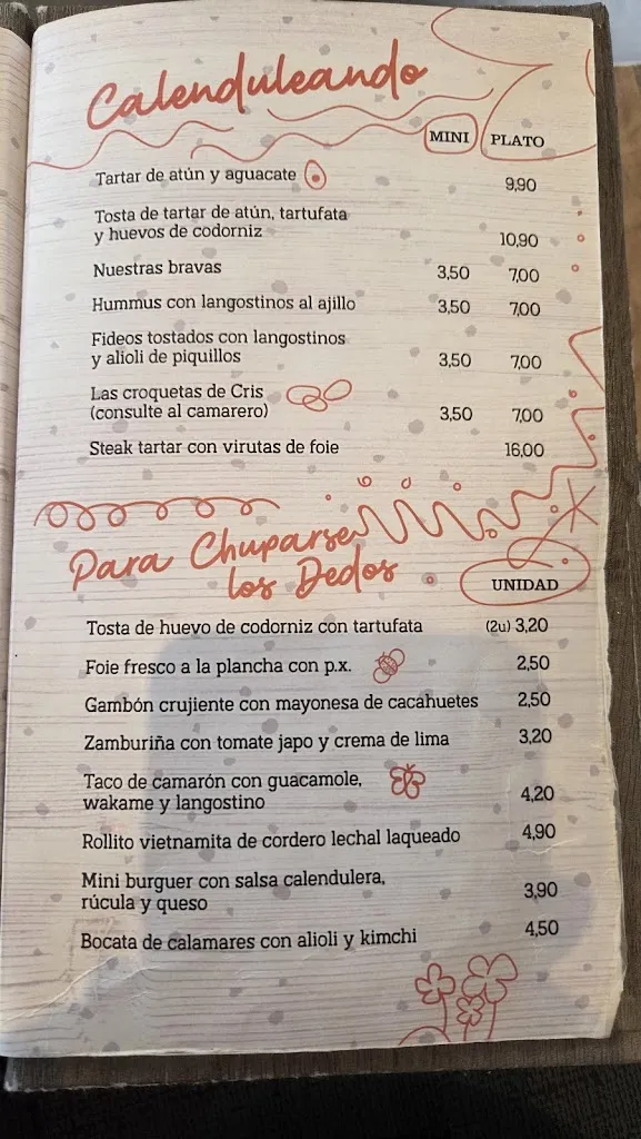 Menu_Caléndula Tapas_Torremolinos_image_1