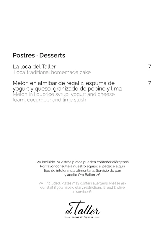 Menu_El Taller | Restaurante Torremolinos | Cocina sin fogones_Torremolinos_image_3