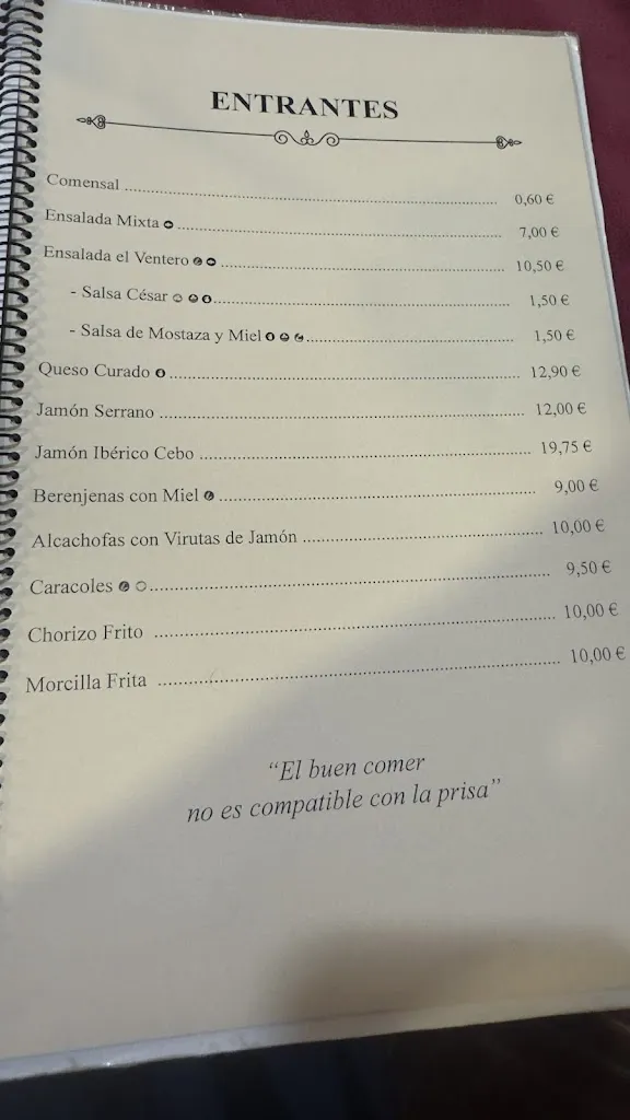 Menu_Mesón el ventero del trabuco_Villanueva del Trabuco_image_1