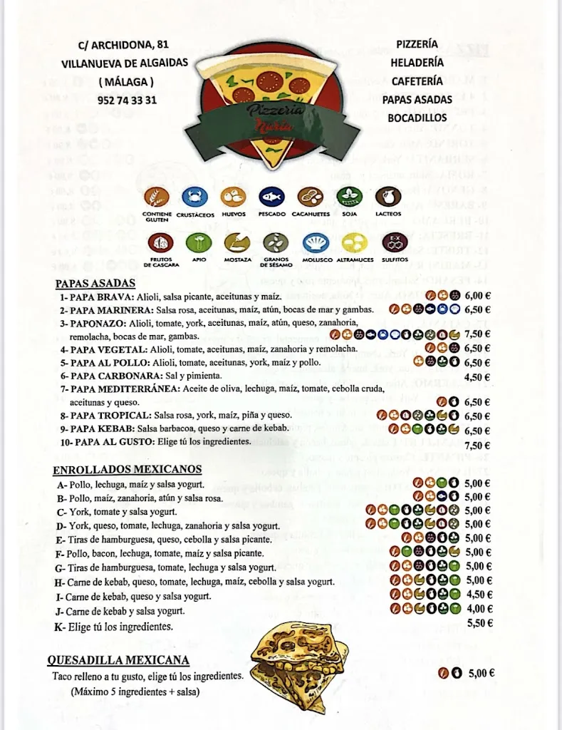 Menu_Pizzería Heladería Nuria_Villanueva de Algaidas_image_1