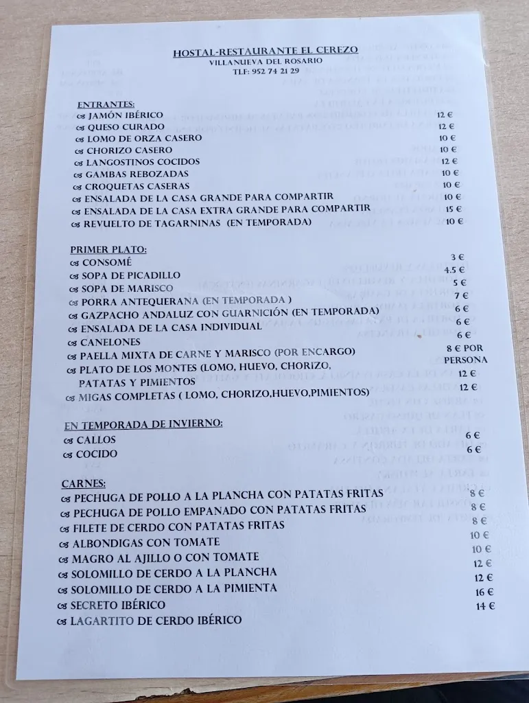 Menu_Hostal Restaurante El Cerezo_Villanueva del Rosario_image_4