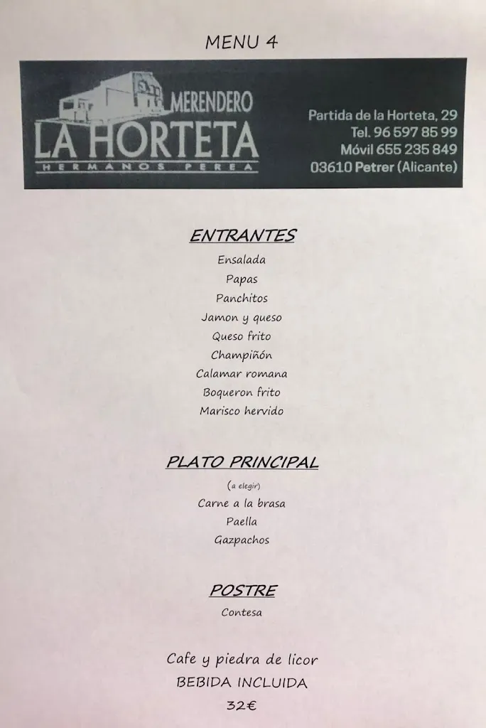 Menu_Restaurante La Horteta_Petrer_immagine_1