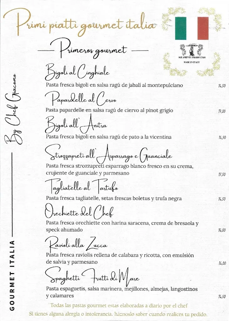 Menu_Restaurante Gourmet Italia_Viñuela_image_1