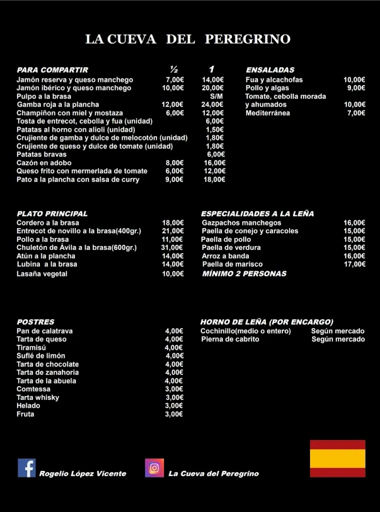 Menu_La Cueva Del Peregrino_Abanilla_immagine_4