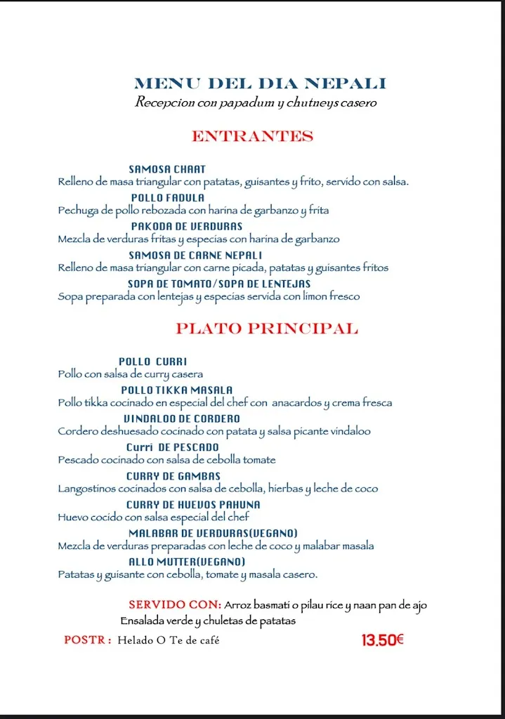 Menu_Pahuna Nepalese and Indian Restaurant Torrox_Torrox_image_4
