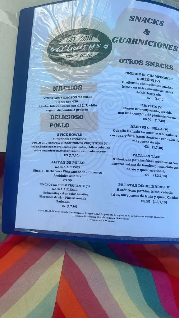 Menu_O Learys Torrox Costa_Torrox_image_2