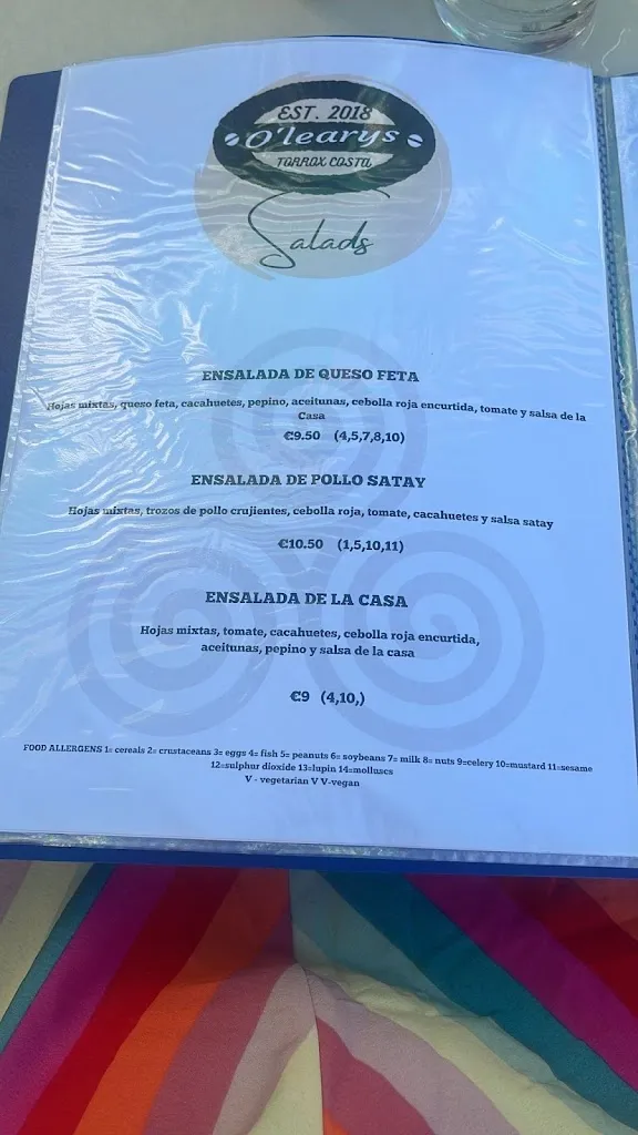 Menu_O Learys Torrox Costa_Torrox_image_3