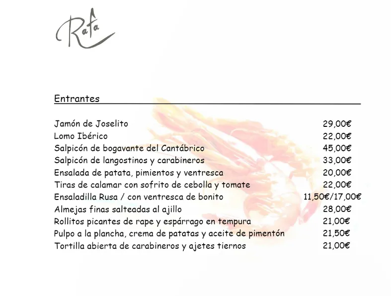 Menu_Restaurante Rafa | Restaurante Marisquería_Rafal_image_1