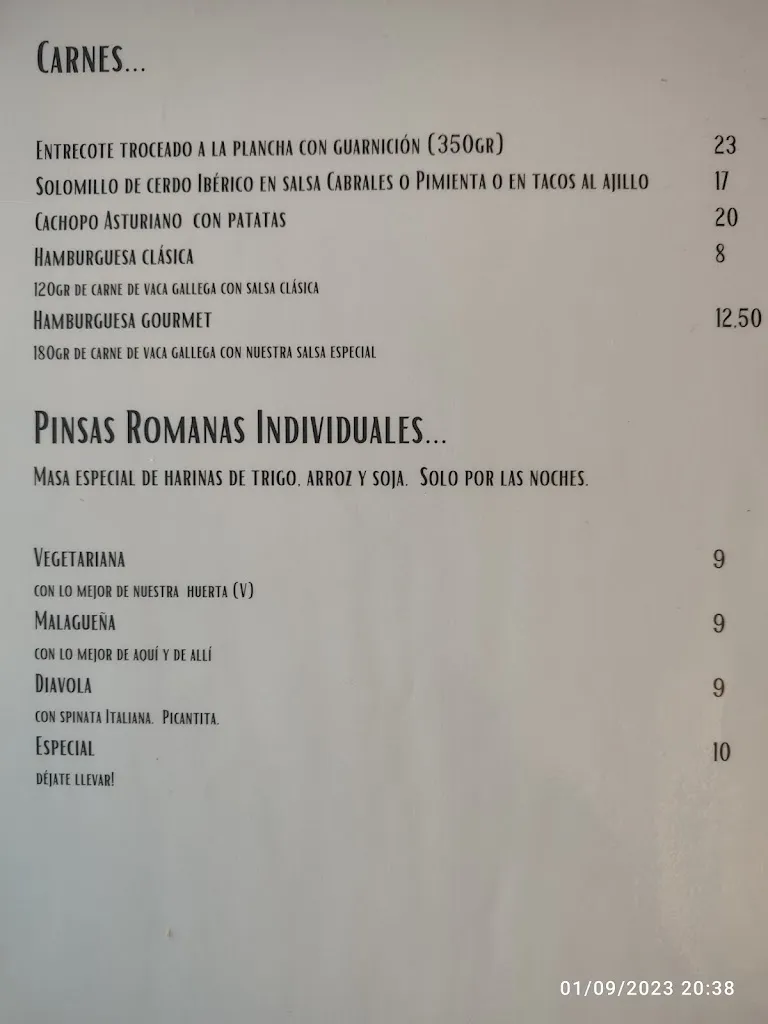 Menu_La pataleta Taberna de Playa_Torrox_immagine_2