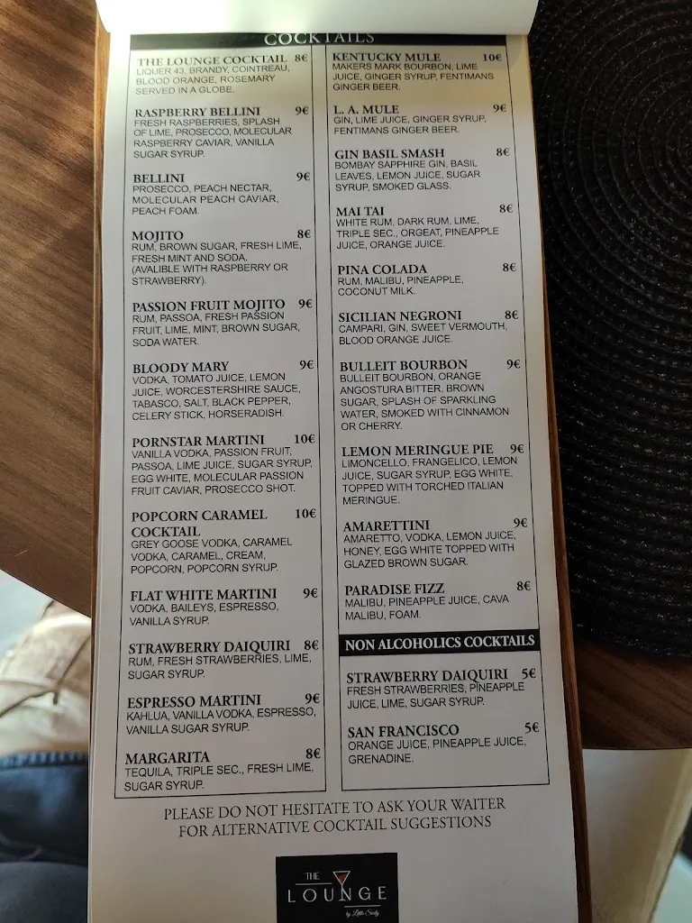 Menu_The Lounge Restaurant and tapas bar_Alcázares Los_image_1