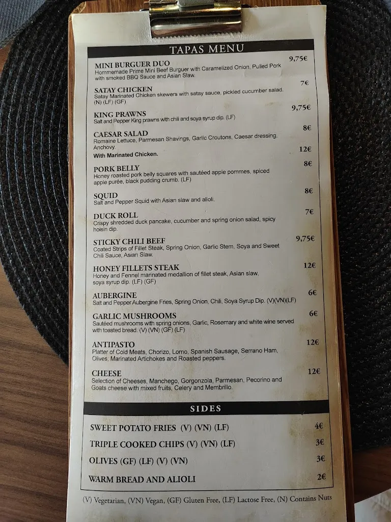 Menu_The Lounge Restaurant and tapas bar_Alcázares Los_image_2