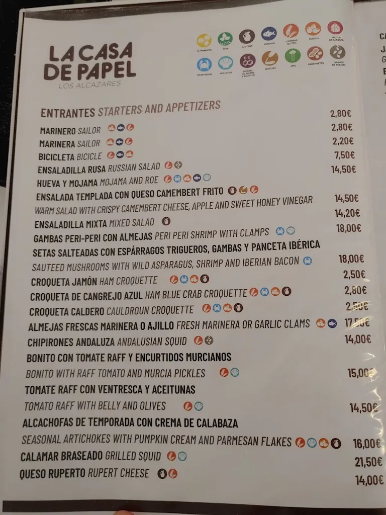 Menu_Restaurante La Casa De Papel_Alcázares Los_image_4