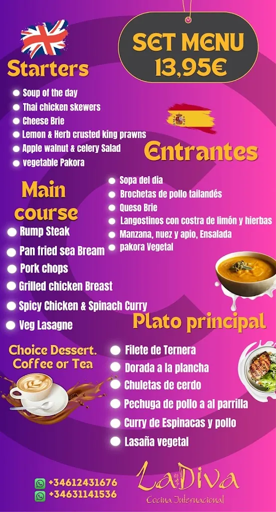 Menu_La Diva International Restaurant_Alcázares Los_image_2