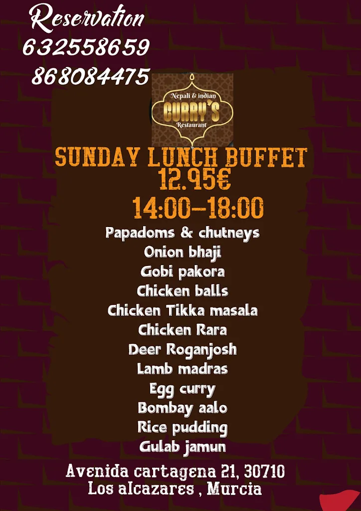 Menu_Currys Nepali_Alcázares Los_image_2