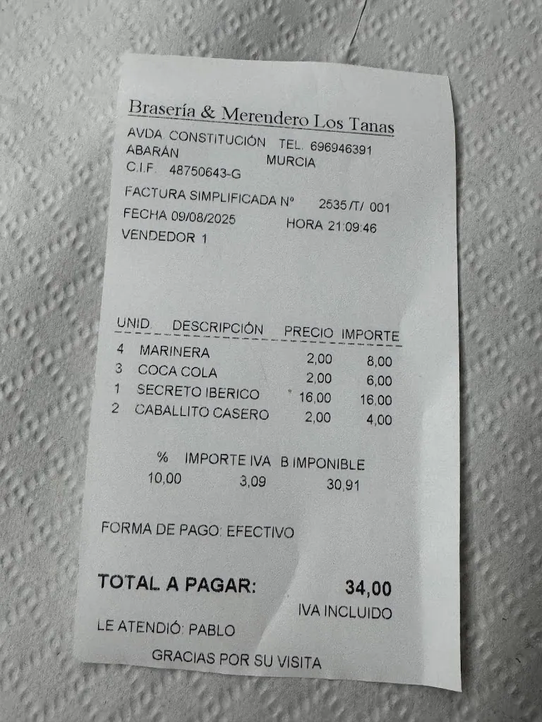 Miller_Brasería Merendero Los Tanas_Abarán_review