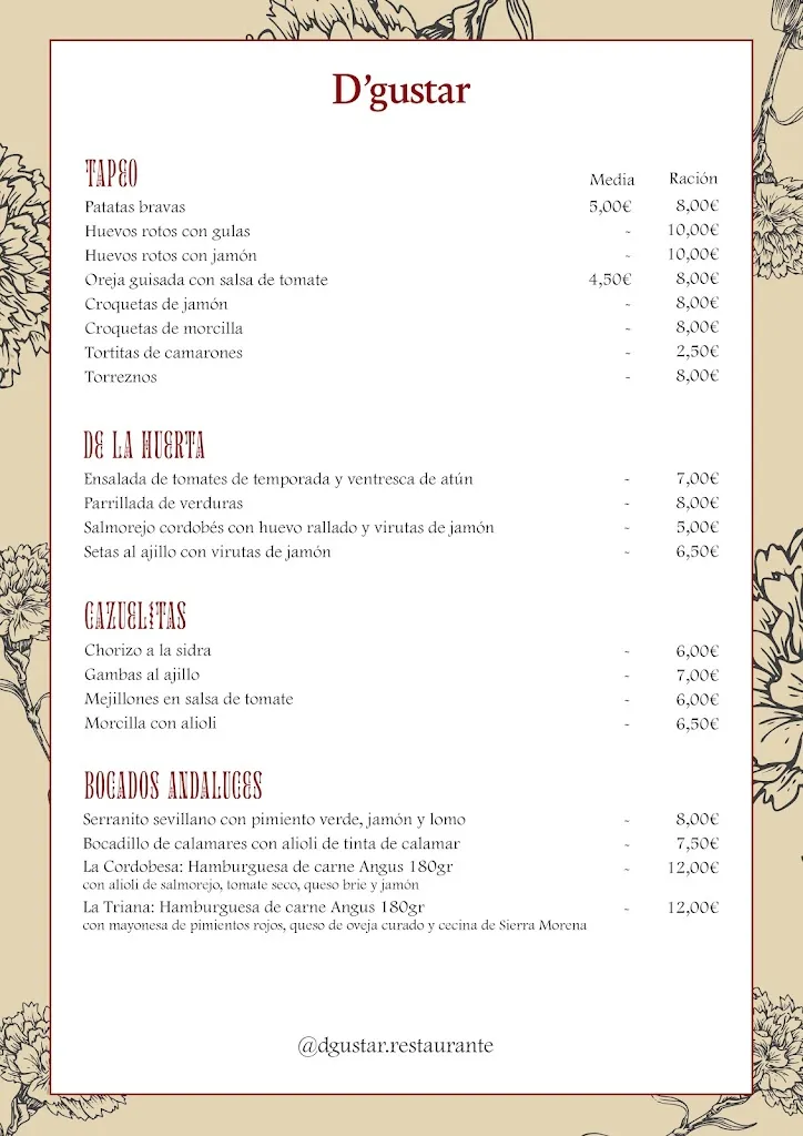 Menu_D'gustar Restaurante_Rafal_image_1