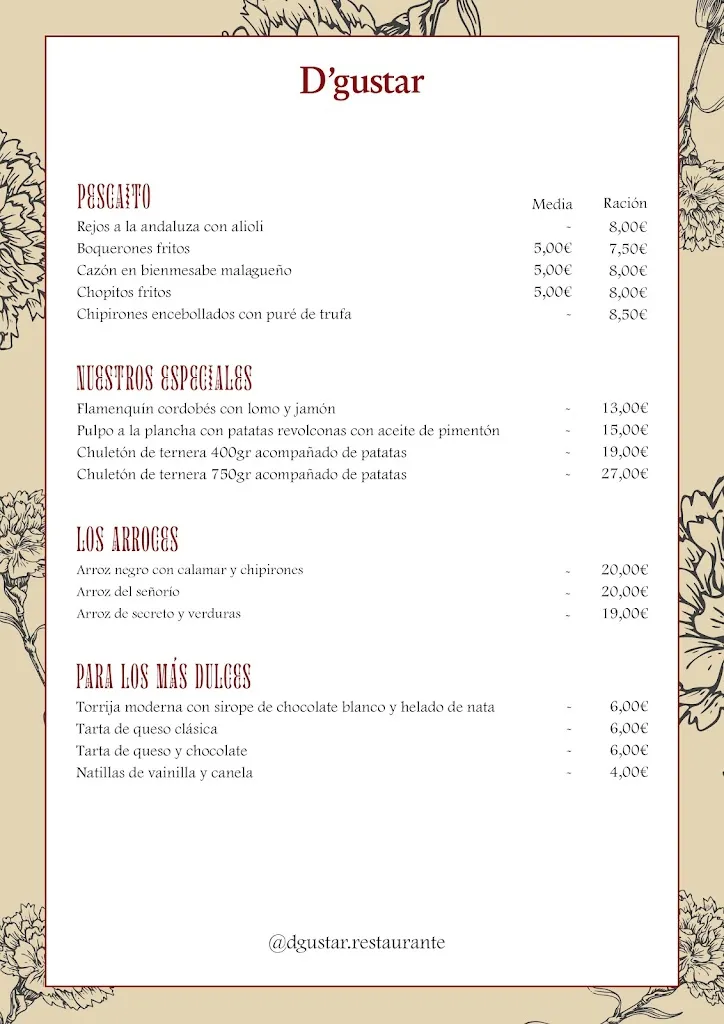 Menu_D'gustar Restaurante_Rafal_image_2