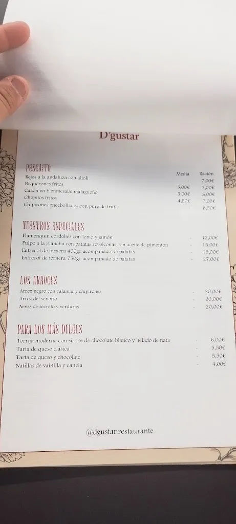 Menu_D'gustar Restaurante_Rafal_image_3