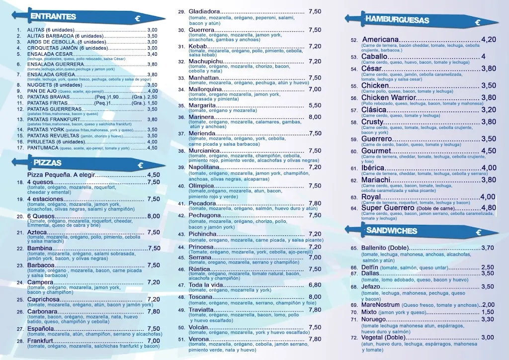 Menu_Pizzeria El Guerrero Abaran_Abarán_image_1