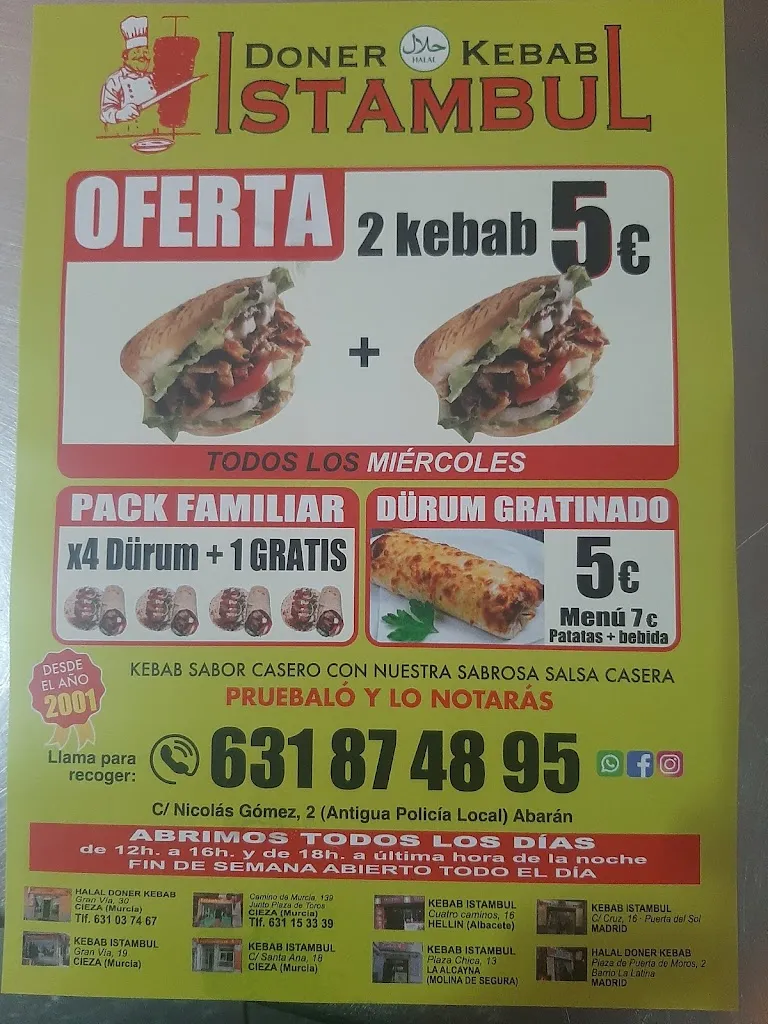 Menu_Döner Kebab Istambul_Abarán_image_1