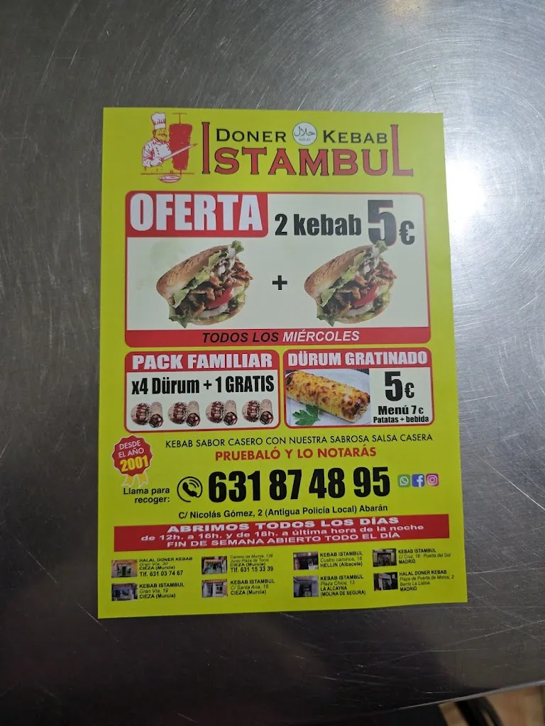 Menu_Döner Kebab Istambul_Abarán_image_2