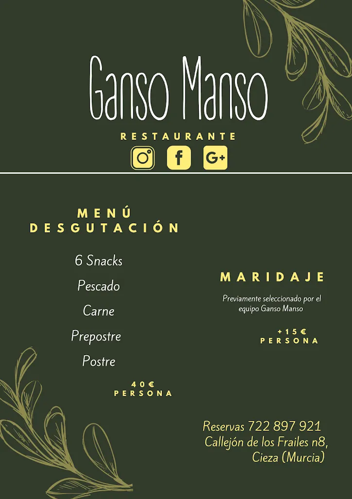 Menu_Restaurante Ganso Manso_Abarán_immagine_3