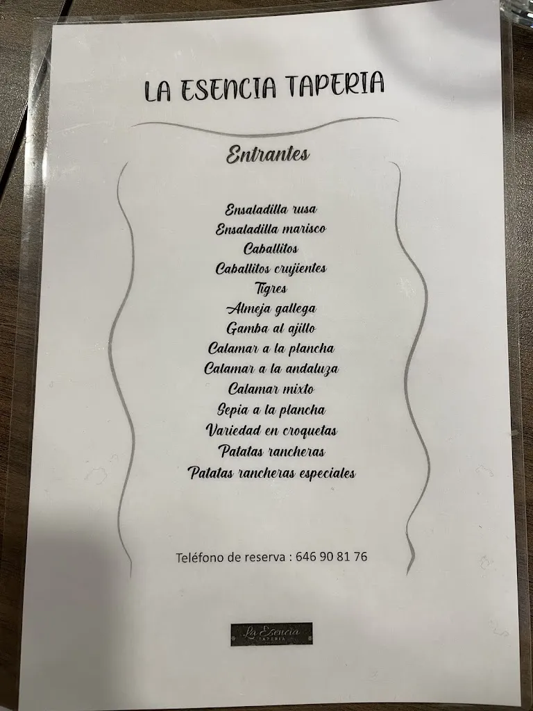 Menu_LA ESENCIA TAPERIA_Alguazas_immagine_1