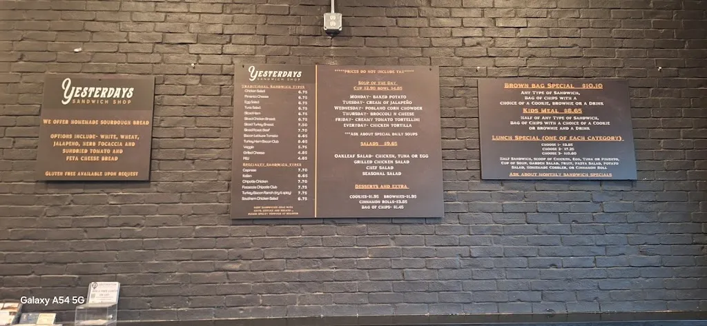 Menu_Yesterdays Sandwich Shop In Aledo_Aledo_image_4