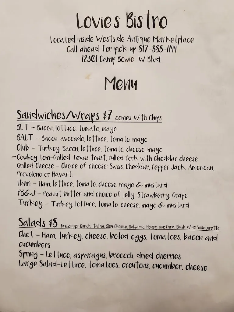 Menu_Lovie's Bistro_Aledo_image_2
