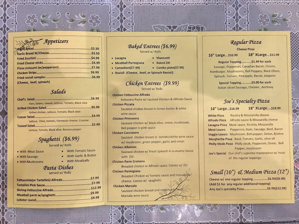 Menu_Joe's Pizza Pasta_Aledo_image_2