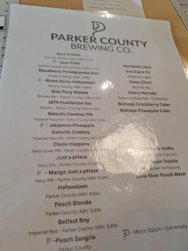 Menu_Parker County Brewing Company_Aledo_immagine_1