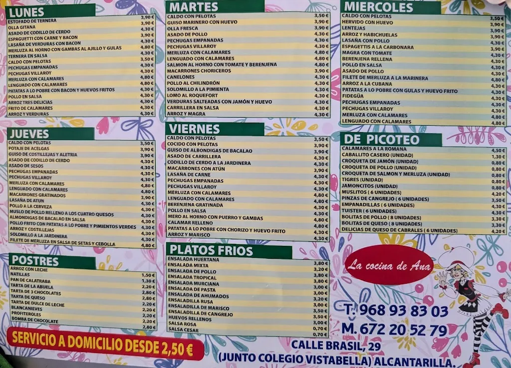 Menu_La Cocina de Ana_Alcantarilla_image_1