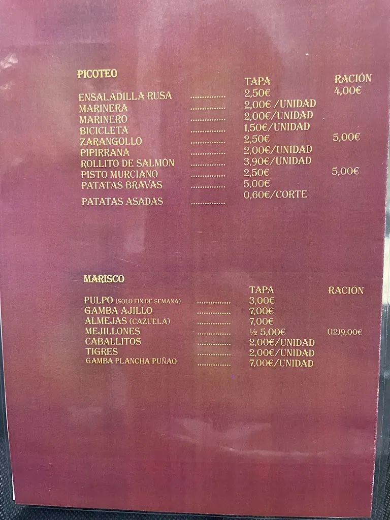 Menu_Tasca Murciana_Alcantarilla_image_1