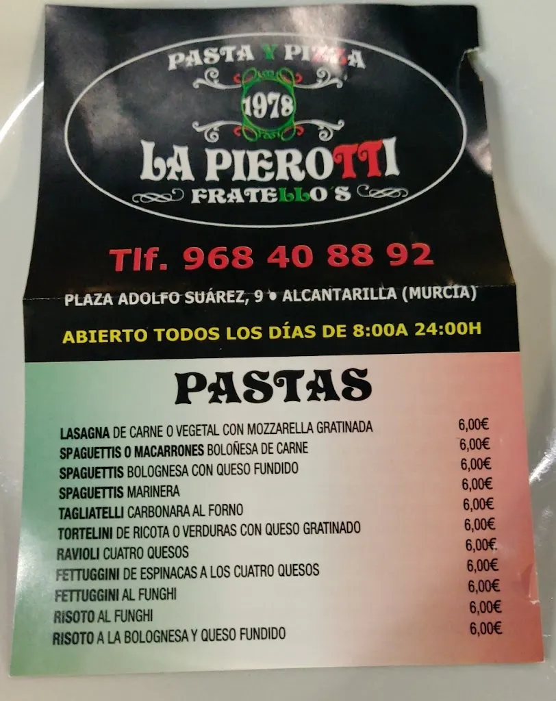 Menu_La Pierotti Pizzería - Alcantarilla_Alcantarilla_image_4