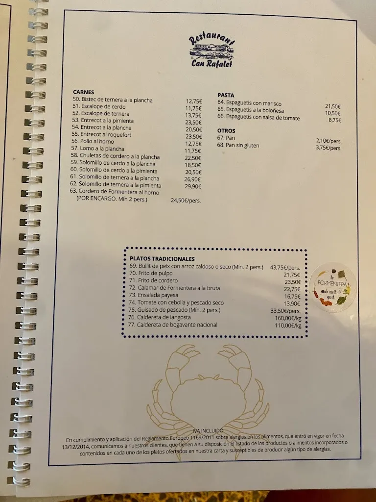 Menu_Restaurant Can Rafalet_Rafal_image_1