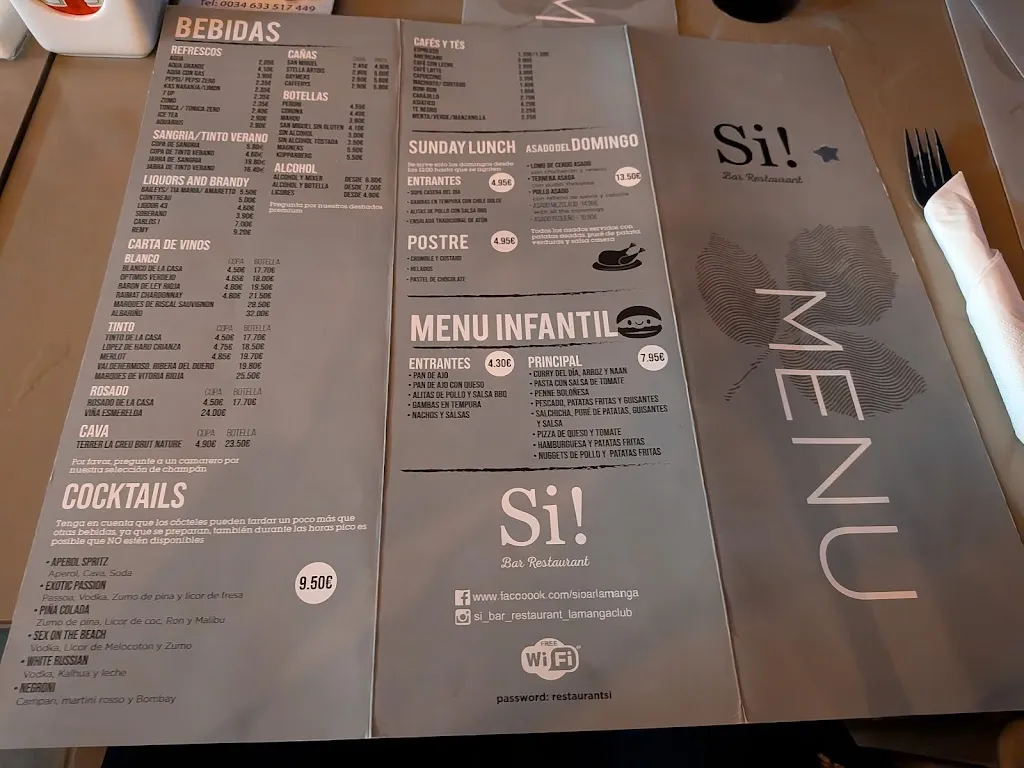 Menu_Si Bar & Restaurant_Atamaría_image_1