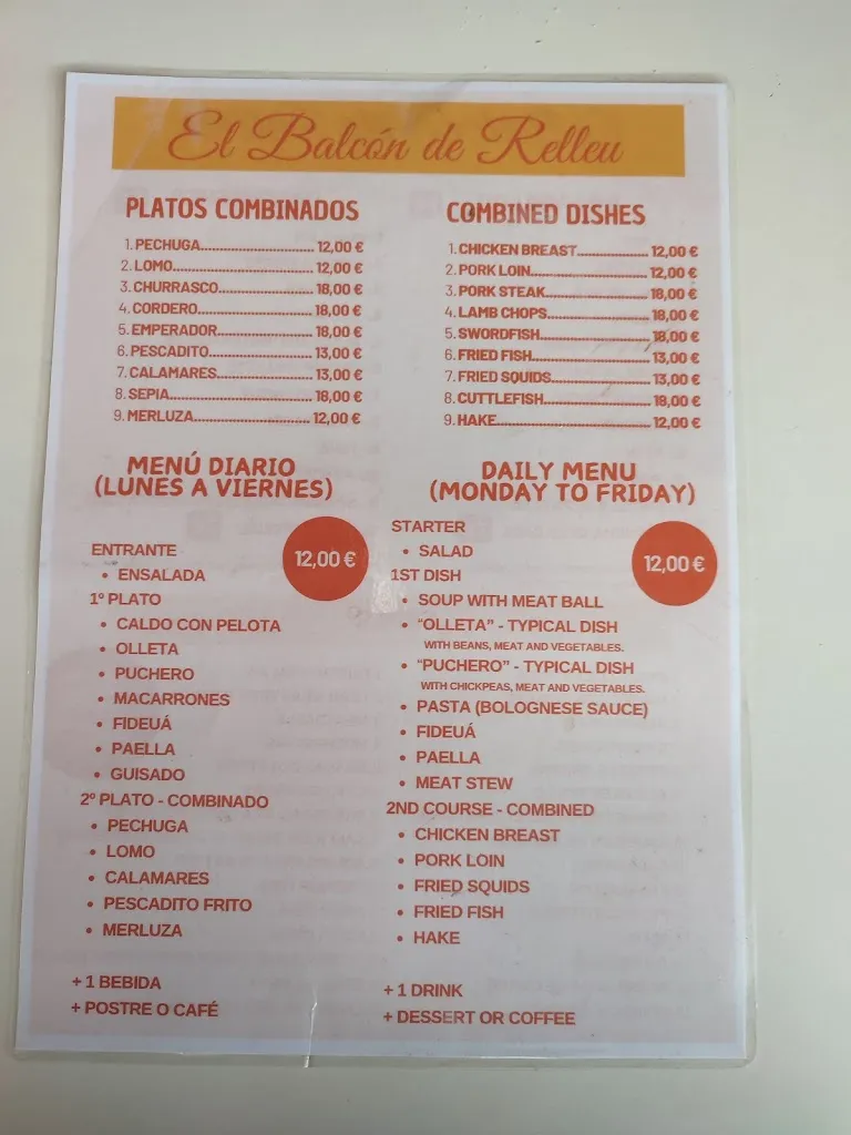 Menu_Bar Restaurante el Balcón de Relleu_Relleu_image_1
