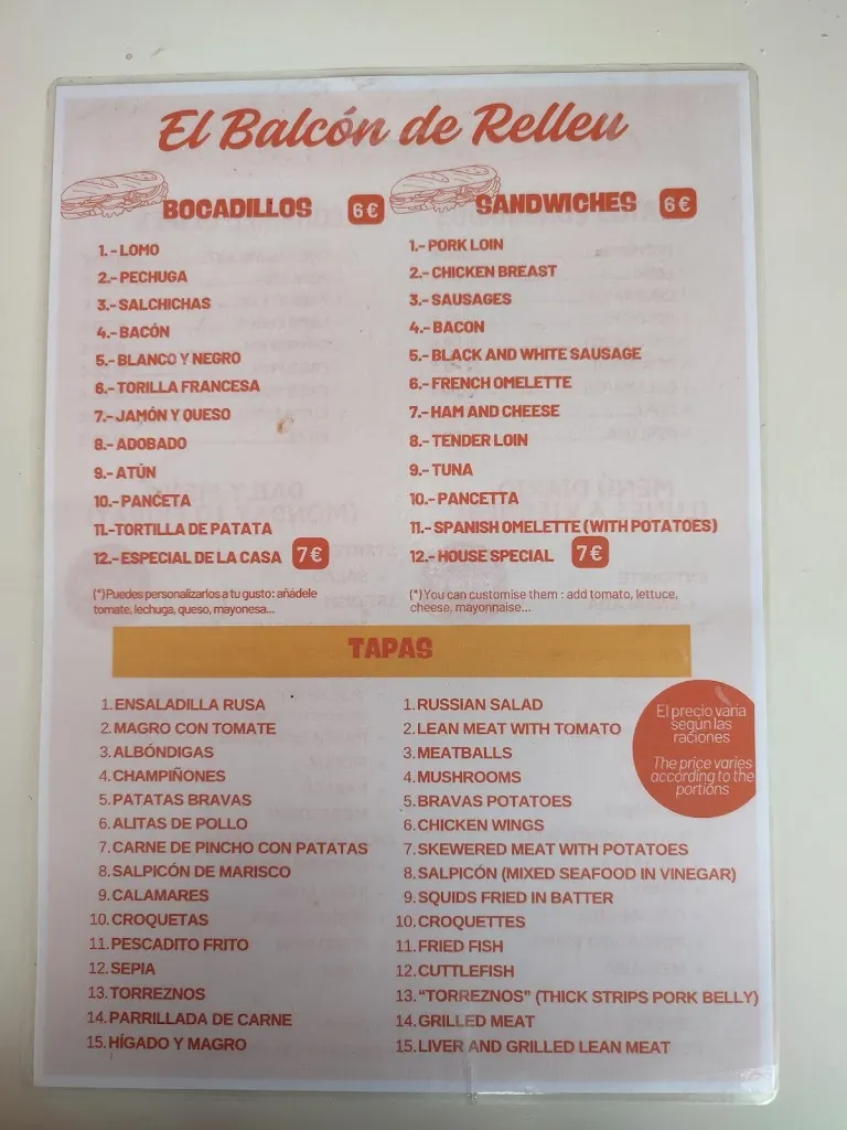 Menu_Bar Restaurante el Balcón de Relleu_Relleu_image_2