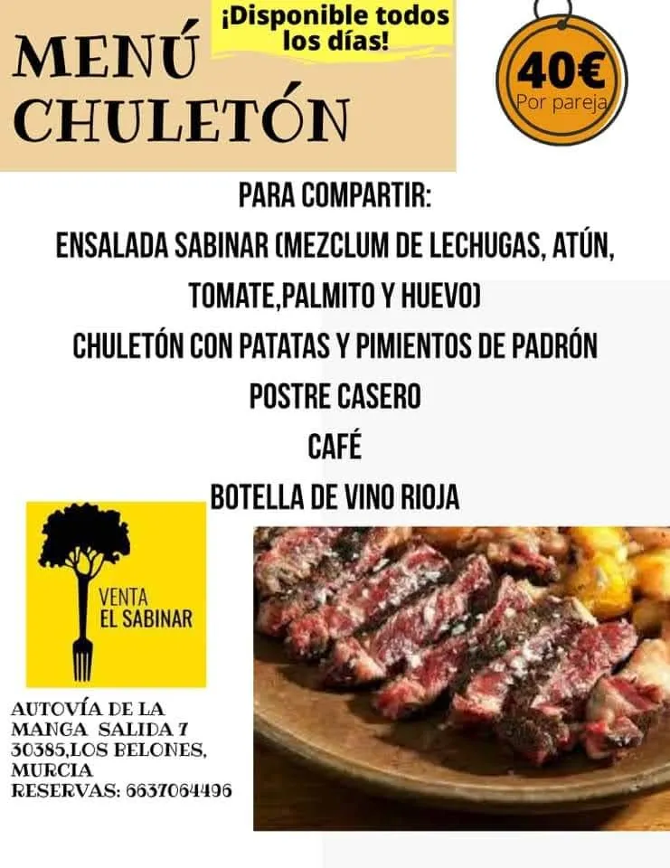 Menu_Venta El sabinar / Carne a la Brasa / Arrocerias en la Manga_Atamaría_image_3